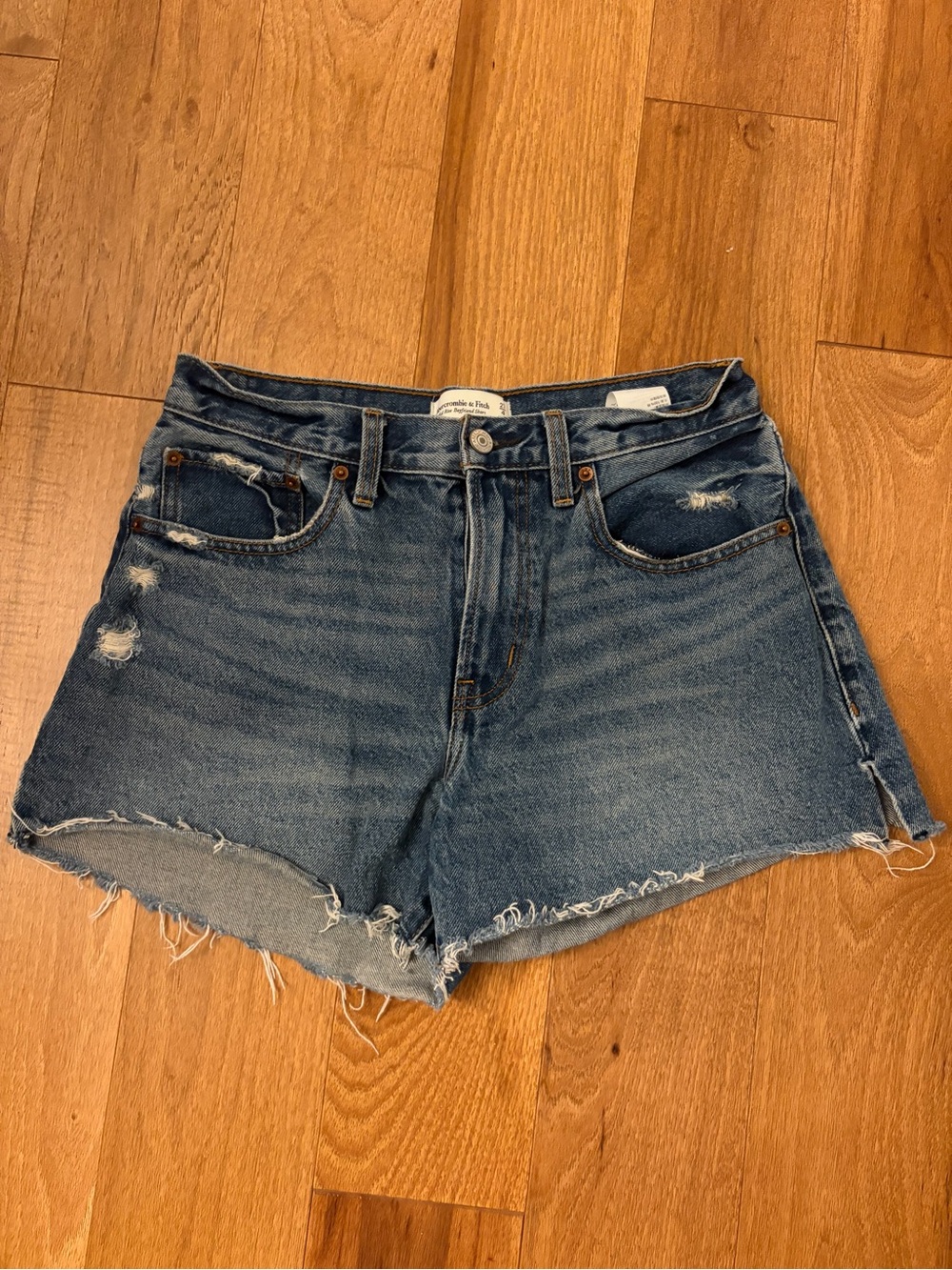 Abercrombie & Fitch Distressed Blue Denim Cutoff Shorts